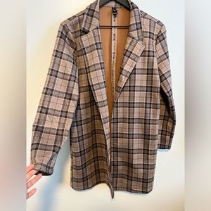 Windsor long line plaid, duster blazer, coat, worn once